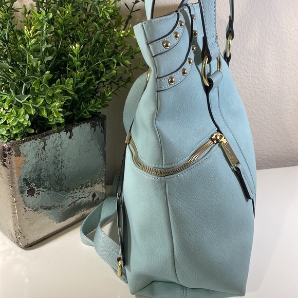 Max Studio Light Blue Studded Backpack - Picture 3 of 12